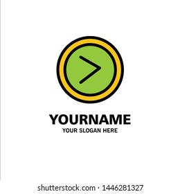 Arrow, Interface, Right, User Business Logo Template. Flat Color