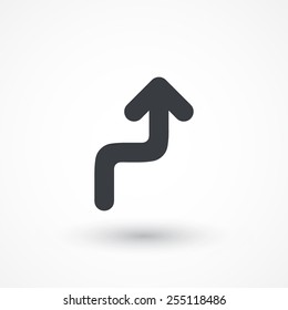 Up Arrow Of Irregular Zig Zag Line Icon