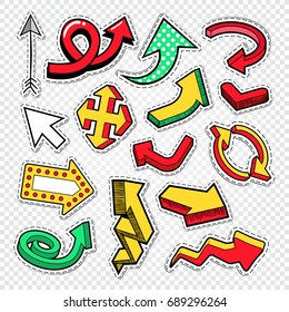 Arrow Isolated Collection for Stickers, Prints and Badges. Abstract Elements. Vector illustration