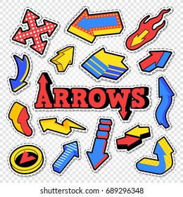 Arrow Isolated Collection for Stickers, Prints and Badges. Abstract Elements. Vector illustration