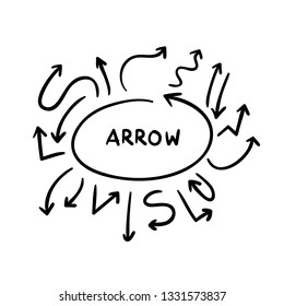 arrow. isolated arrow doodle with white background - vector