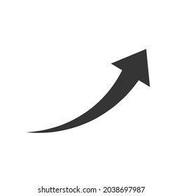 Up arrow isolated. Vector arrow. Black arrow in flat design