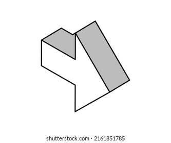 Das isometrische Pfeilsymbol. Vektorgrafik, Web-Illustration. 3D-Farbkonzept