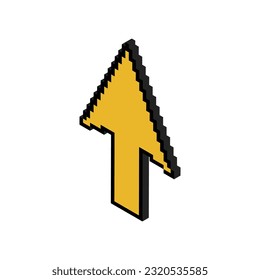 Arrow isometric pixel icon, web cursor click mouse symbol, computer pointer vector illustration .