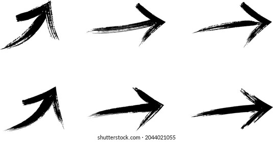 Arrow of Japanese style brush with Grange texture