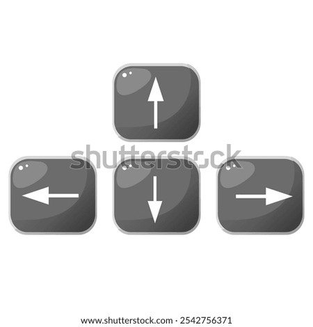 Arrow key button computrr vector illustration