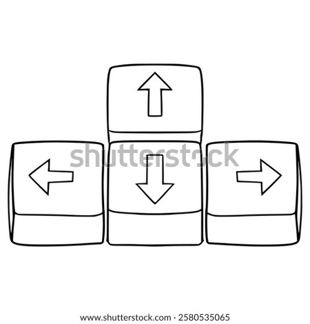 arrow key illustration hand drawn outline vector