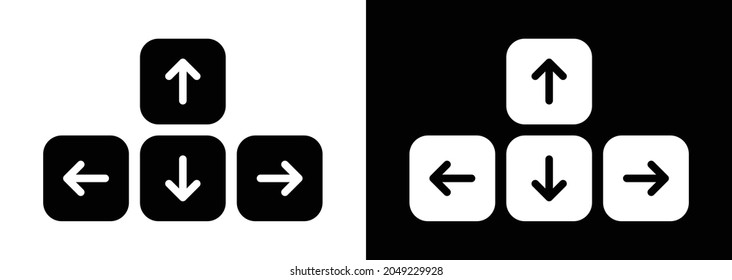 Pfeiltastatur Symbol, Vektorgrafik.