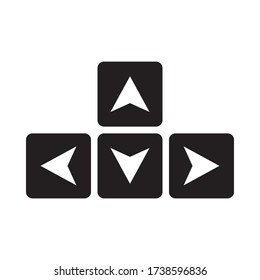 Arrow keys black button on white background