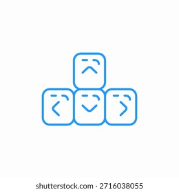 Teclas de flecha Caras Icono Signo Vector