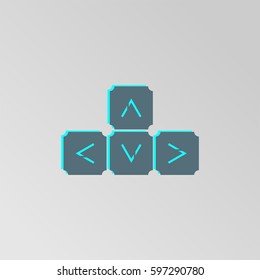 Arrow Keys Vector Icon, The outlined symbol of squares with arrows pattern on them.  Simple, modern flat vector illustration for mobile app, website or desktop app  