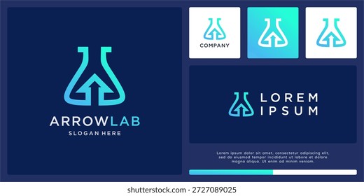 Modelo de design de logotipo do laboratório de seta.