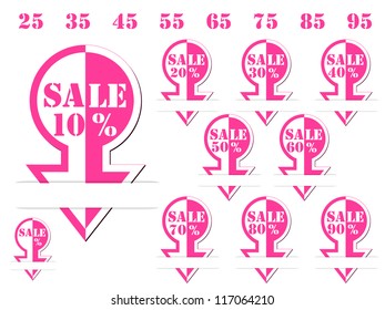 The arrow labeled discounts pink 1