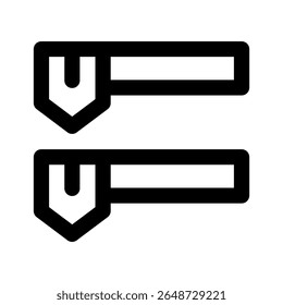Pijllabels pictogram dikke vetgedrukte lijn