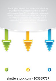 Arrow labels with numbers from one to three