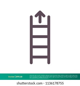 Up Arrow Ladder Icon Vector Logo Template