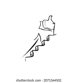 Up arrow, ladder, like sketch vector illustration on a transparent background