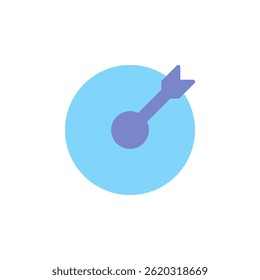 Arrow Landing on Target in a Soft Blue Circle Icon Representing Marketing Strategies and Online Achievement in Internet Marketing