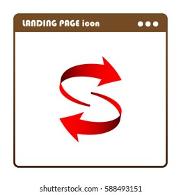arrow, landing page icon