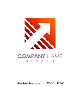 Arrow Launch In Square Shape Business Logo Template