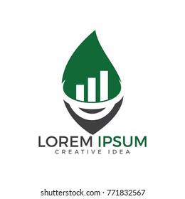 Arrow leaf logo design. logo icon for business finance investment.