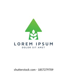arrow and leaf negative space logo design