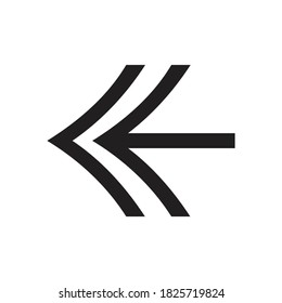 Pfeil links 04 Flaches Symboldesign, Vektorgrafik