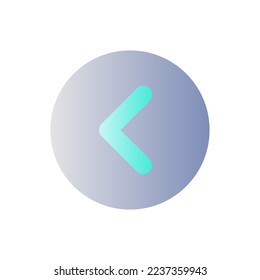 Arrow left button flat gradient color ui icon. Move back. Toolbar control element. Previous track. Simple filled pictogram. GUI, UX design for mobile application. Vector isolated RGB illustration