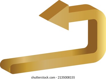 arrow left direction 3d style icon vector illustration design