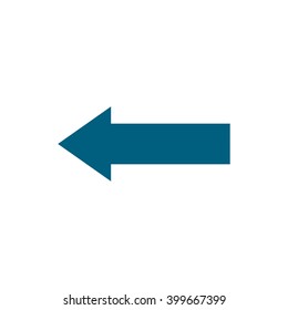 Arrow left direction. Vector icon blue
