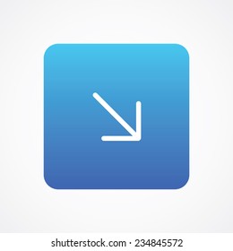 Arrow Left Down Botton icon button. Vector illustration for web, site, mobile application. Simple flat metro design style