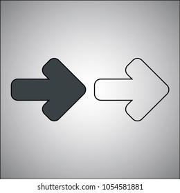 arrow left fill and outline vector icon