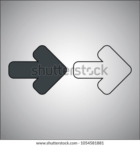 arrow left fill and outline vector icon