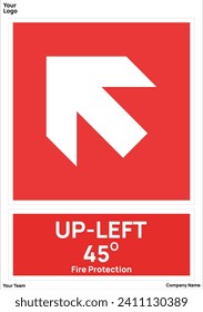 arrow up left fire protection signs symbols standard iso 7010
