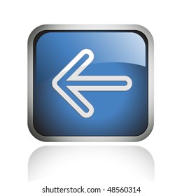 arrow left glossy icon