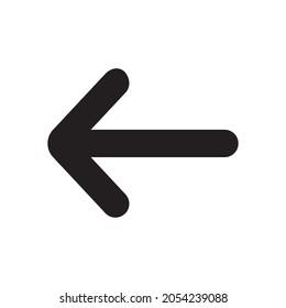 Arrow Left glyph icon isolated on white background
