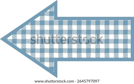 Arrow left icon -1- ginghamcheck-blue