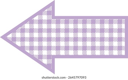 Arrow left icon -1- ginghamcheck-purple