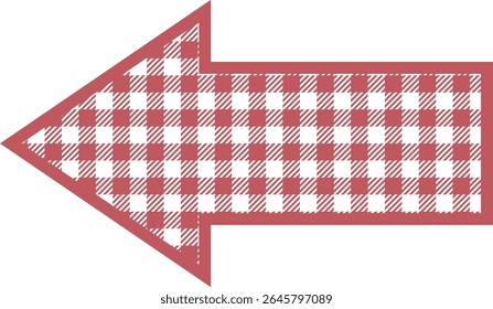 Arrow left icon -1- ginghamcheck-red