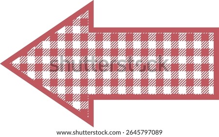 Arrow left icon -1- ginghamcheck-red