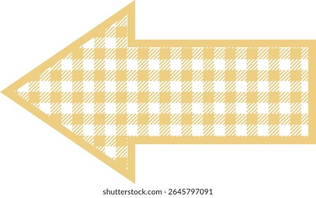 Arrow left icon -1- ginghamcheck-yellow