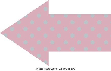Icône flèche gauche -1- polkadot - rose