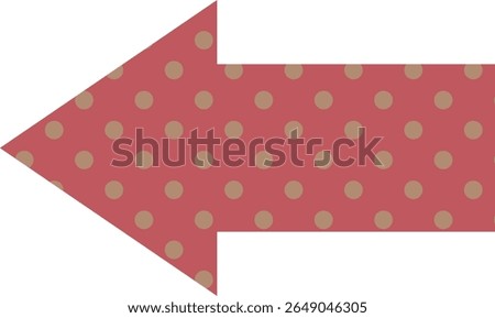 Arrow left icon -1- polkadot - red