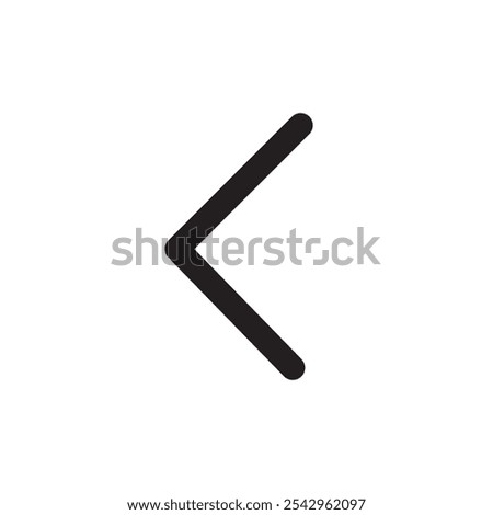 Arrow left icon black and white vector sign