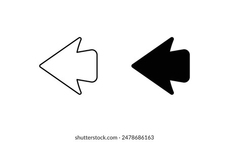 Arrow left icon design with white background stock illustration