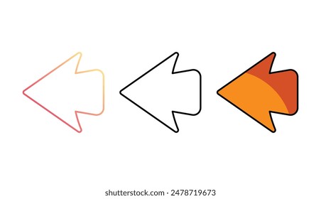 Arrow left icon design with white background stock illustration