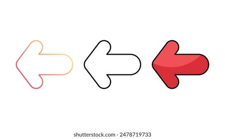 Arrow left icon design with white background stock illustration