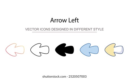 Arrow Left icon design with white background stock illustration