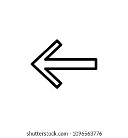arrow to left icon. Element of navigation for mobile concept and web apps. Thin line arrow to left icon can be used for web and mobile on white background