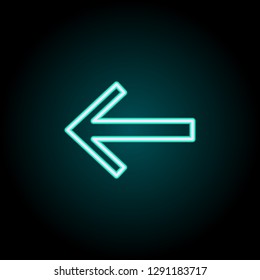 arrow to left icon. Elements of Navigation in neon style icons. Simple icon for websites, web design, mobile app, info graphics